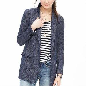 Banana Republic Textured Knit Boyfriend Blazer